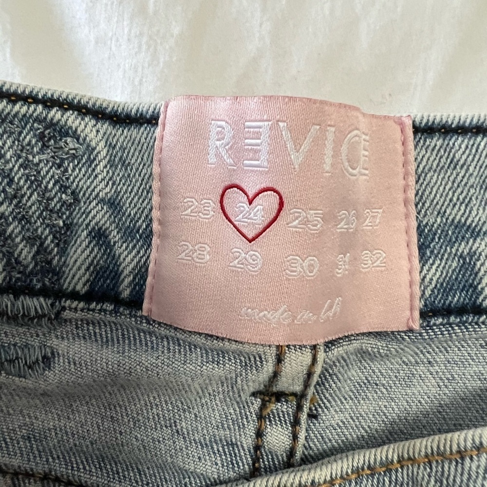 Revice Uptown Rising Star Distressed Light Wash High Rise Mom Jeans SZ 24 - Picture 5 of 11